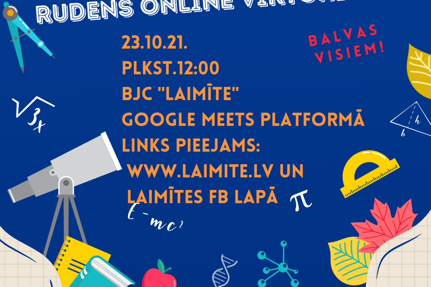 Plakāts back to school rudens viktorīna