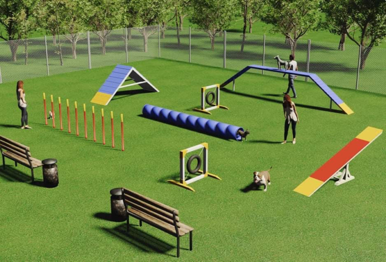 Suņu laukums aktīvai un drošai atpūtai parkā!